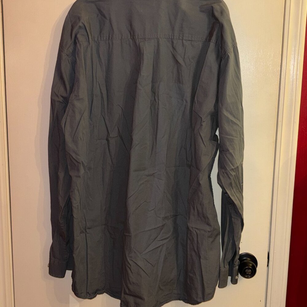 Men's Cinch Solid Grey Long Sleeve Button Down - image 3